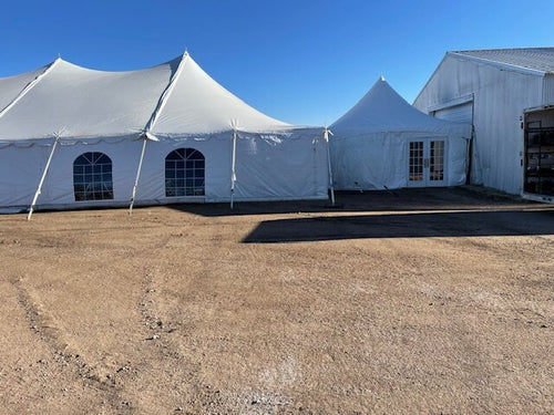 wedding tent connected to barn with 20x20