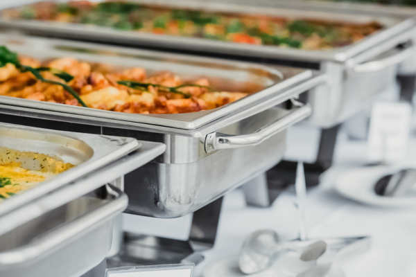 Buffet trays on a table